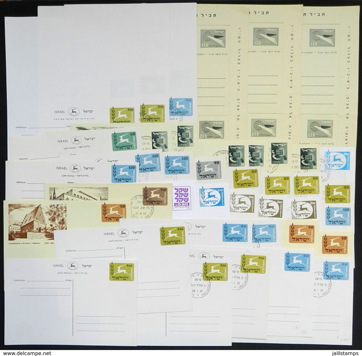 ISRAEL: 41 Unused POSTAL CARDS, Varied Models, Some With First Day Postmarks, Little Duplication, VF Quality! - Sonstige & Ohne Zuordnung