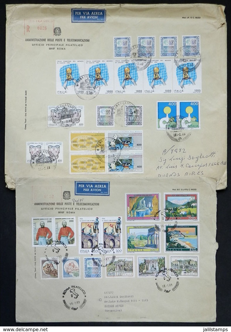 ITALY: 35 Large Modern Covers, Sent To Argentina With SPECTACULAR FRANKINGS, Many Of Them Commemorative And Of High Valu - Non Classés