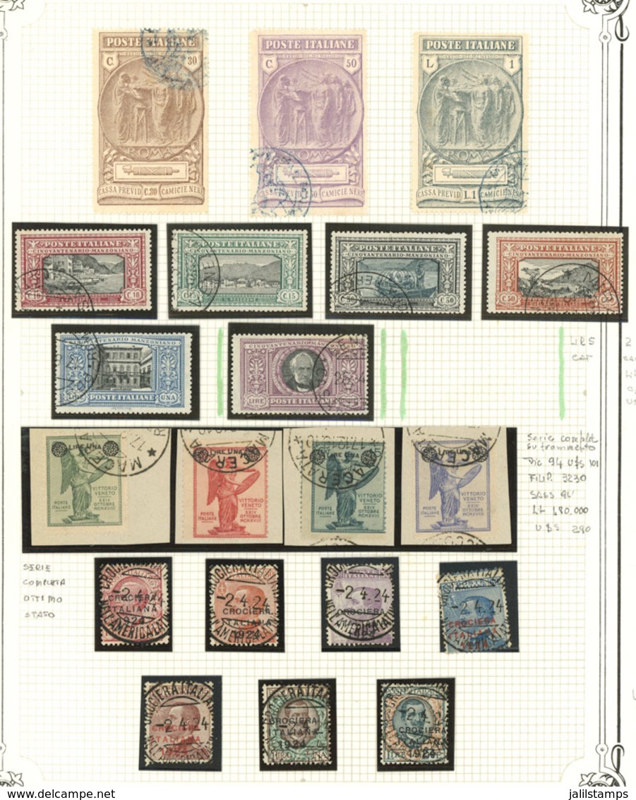 ITALY: Collection On Pages (circa 1901 To 1925), It Includes Many Good Sets And Scarce Values, Very Fine General Quality - Colecciones