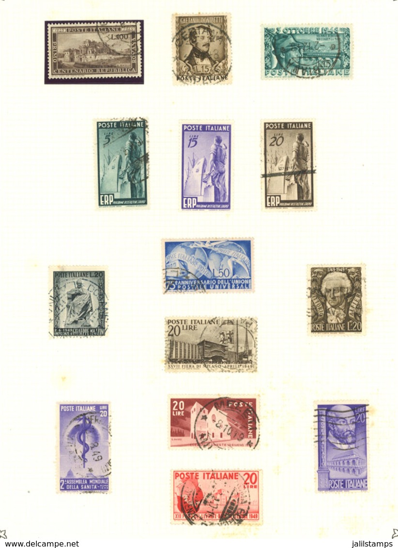 ITALY: Collection In Album Of Used Stamps Issued Between 1941 And 1977, Fairly Advanced And In General Of Very Fine Qual - Lotti E Collezioni