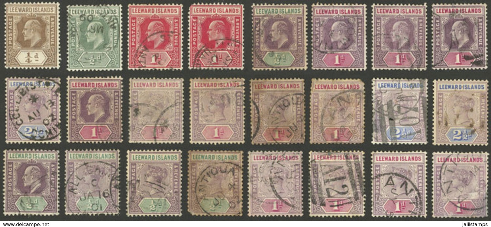 LEEWARD ISLANDS: Small Lot Of Used Stamps, Interesting! - Leeward  Islands