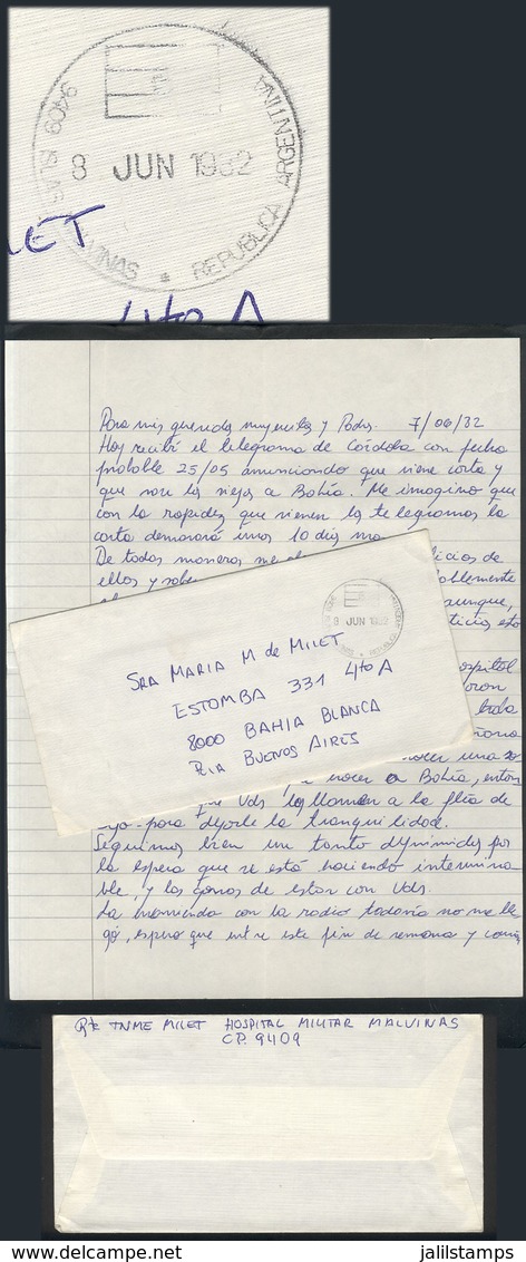 FALKLAND ISLANDS (MALVINAS): FALKLANDS ISLANDS: Cover (with Original Letter Included) Sent On 8/JUN/1982 By A Military D - Falkland Islands