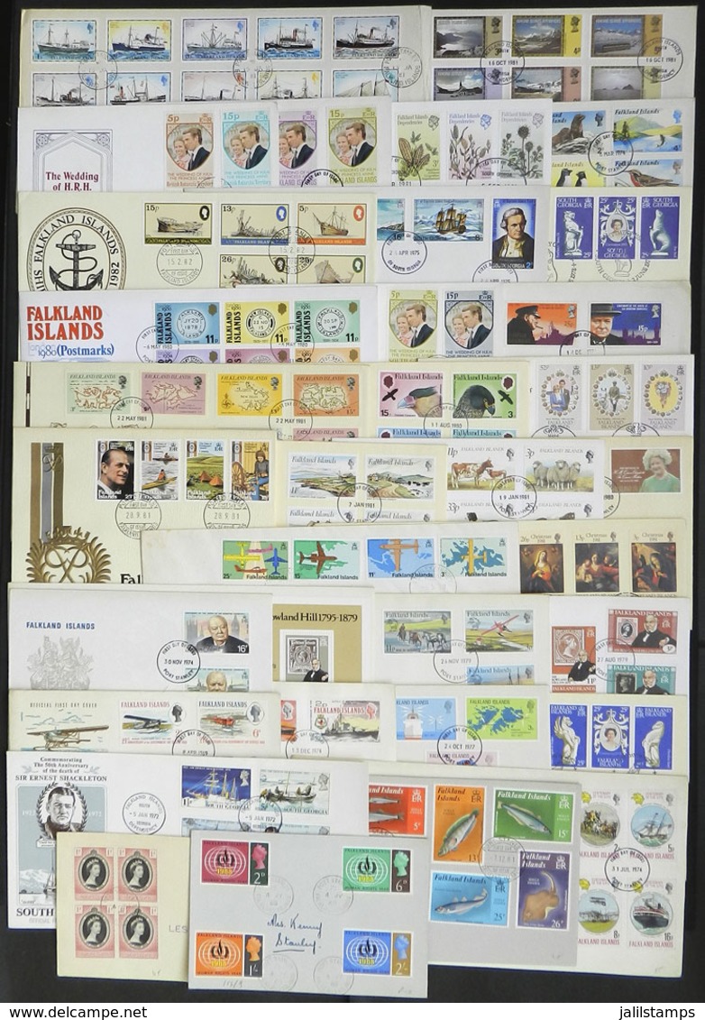 FALKLAND ISLANDS/MALVINAS: 35 FDC Covers Of Years 1953 To 1982, Very Thematic, Excellent Quality! - Falklandinseln