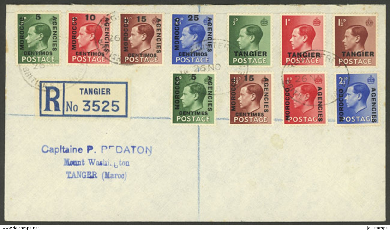 BRITISH MORROCO: Cover Used On 26/NO/1937, VF Quality! - Uffici In Marocco / Tangeri (…-1958)