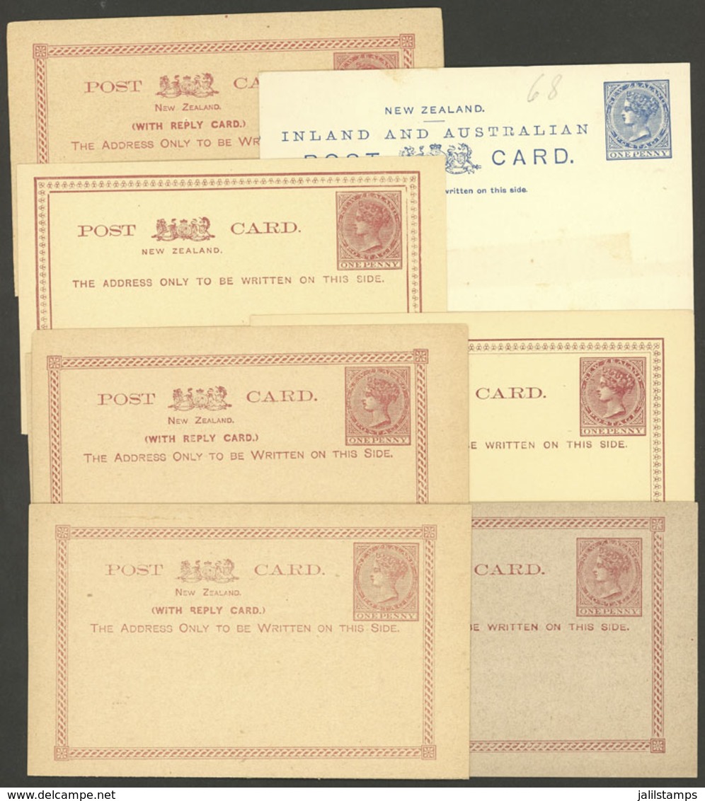 NEW ZEALAND: 7 Old Unused Postal Stationeries, 3 Cards Are Double (with Reply Paid), Excellent Quality! - Postwaardestukken