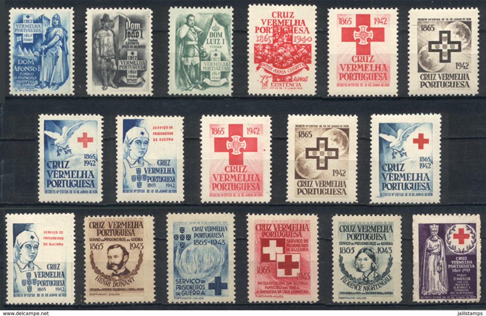 PORTUGAL: RED CROSS: 17 Interesting Cinderellas, VF Quality! - Other & Unclassified
