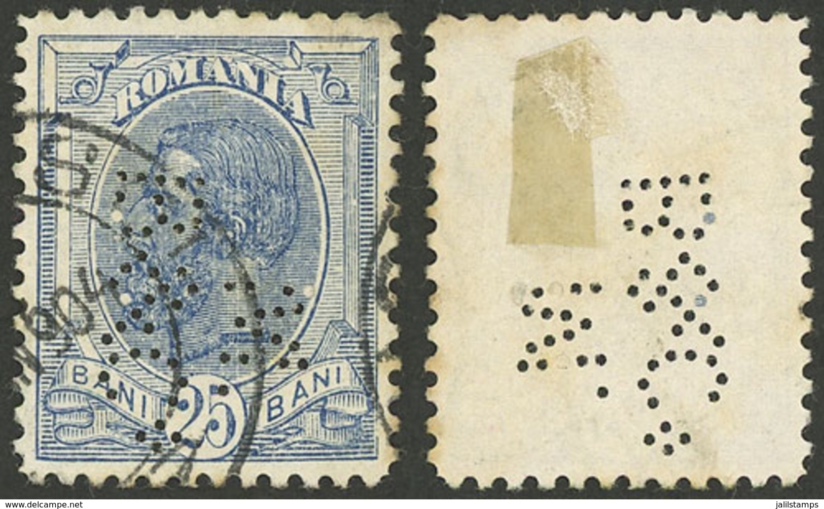 ROMANIA: Stamp With Interesting PERFIN, Used In 1904, VF Quality! - Autres & Non Classés