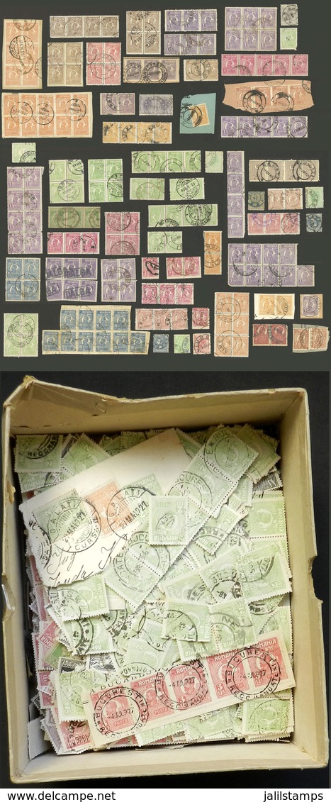 ROMANIA: Small Box Or Large Envelope Containing MANY HUNDREDS (probably Thousands) Of Stamps Used In The Late 1910s And  - Collections