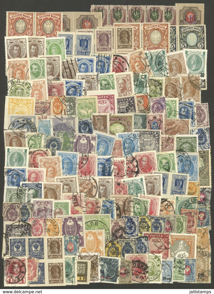 RUSSIA: Envelope Containing A Good Number Of Stamps, Mainly Old, Used Or Mint (several MNH), A Few With Minor Defects, A - Sonstige & Ohne Zuordnung