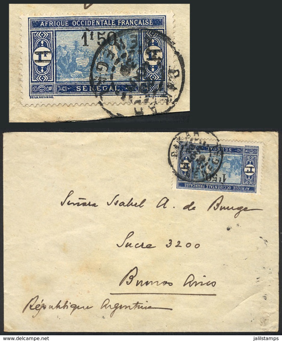 SENEGAL: Cover Sent From Dakar To Buenos Aires On 20/AU/1930 Franked By Sc.134 ALONE, VF Quality, Rare! - Senegal (1960-...)