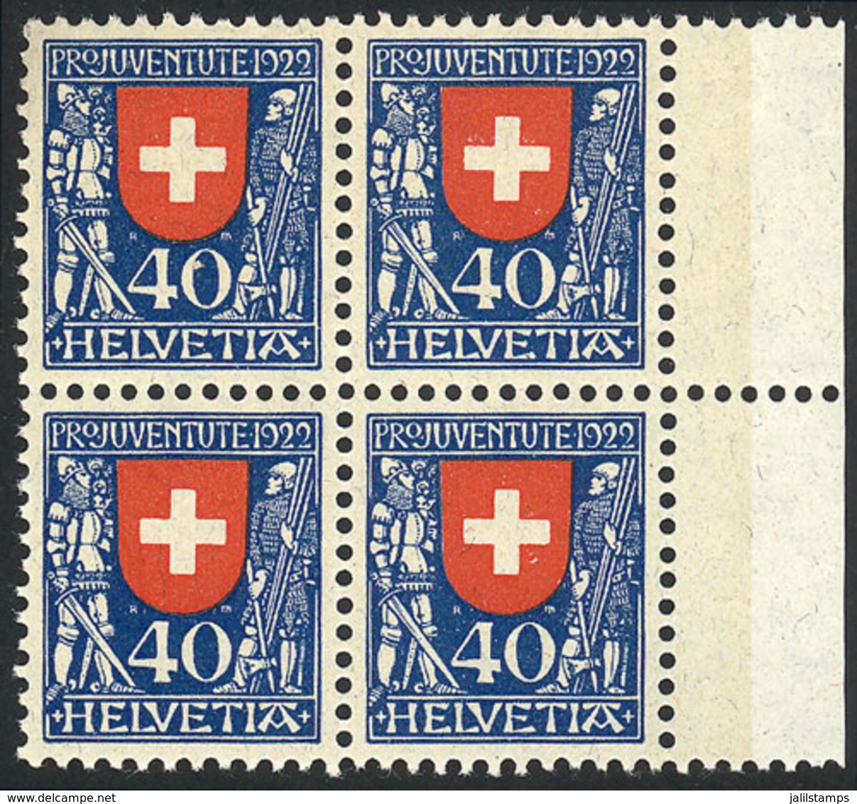 SWITZERLAND: Yvert 191, MNH Block Of 4, Excellent Quality, Catalog Value Euros 110. - Otros & Sin Clasificación