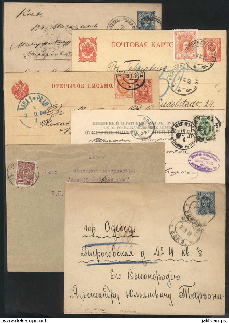 UKRAINE: 6 Covers Or Cards Used Between 1901 And 1906, With Some Very Interesting Postmarks, Excellent Quality! - Ucrania