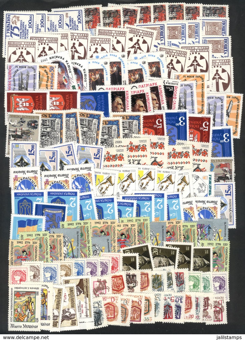 UKRAINE: Lot With Large Number Of Modern Stamps (circa 1990s), All MNH And Of Excellent Quality, Little Duplication, Low - Ucraina