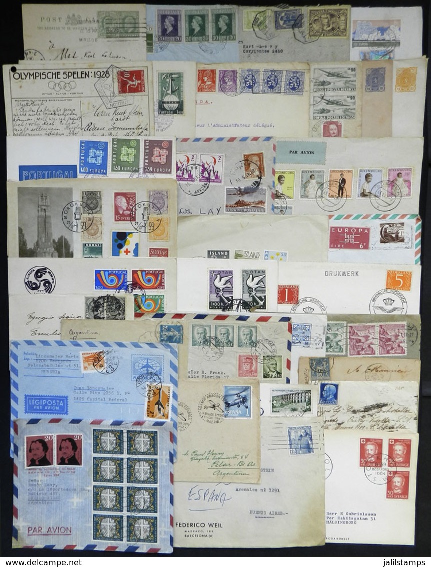 WORLDWIDE: EUROPE: Over 30 Covers (few Are Cover Fronts) Or Cards Of Varied Countries And Periods, Several Very Interest - Other & Unclassified