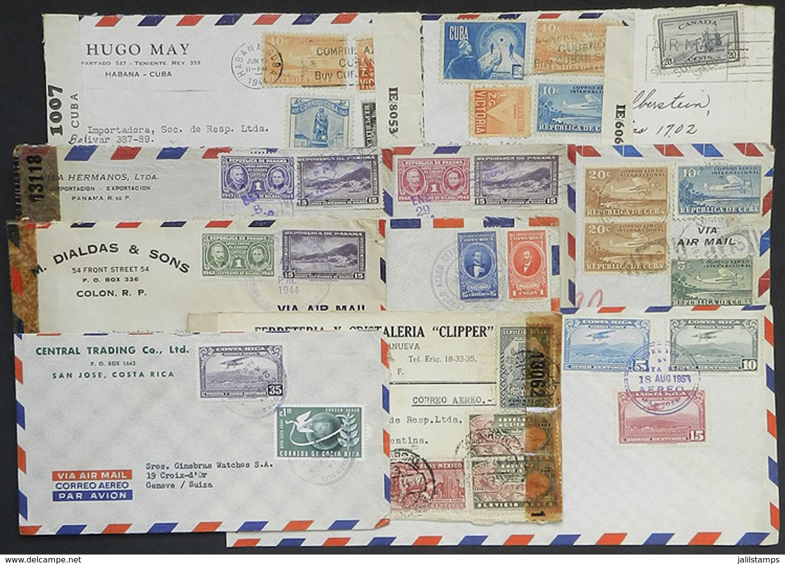 WORLDWIDE: 11 Covers Sent To Argentina From Canada, Costa Rica, Cuba, Mexico And Panama, Interesting! - Otros & Sin Clasificación