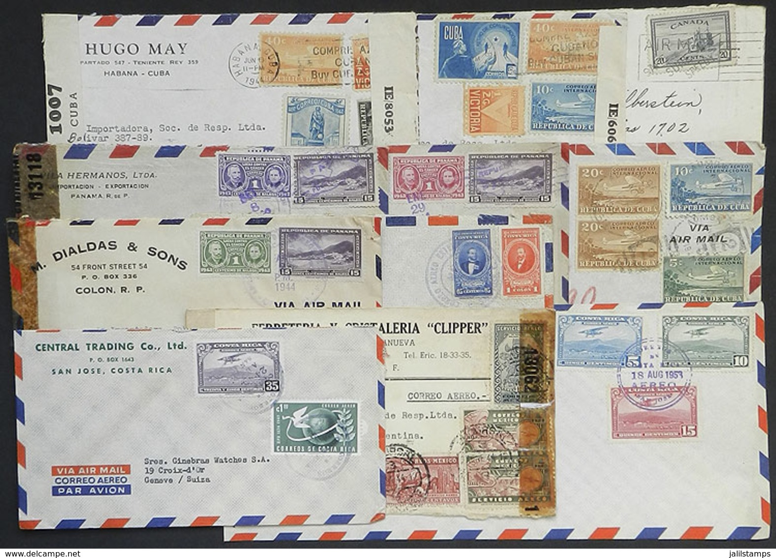 WORLDWIDE: 11 Covers Sent To Argentina From Canada, Costa Rica, Cuba, Mexico And Panama, Interesting! - Other & Unclassified