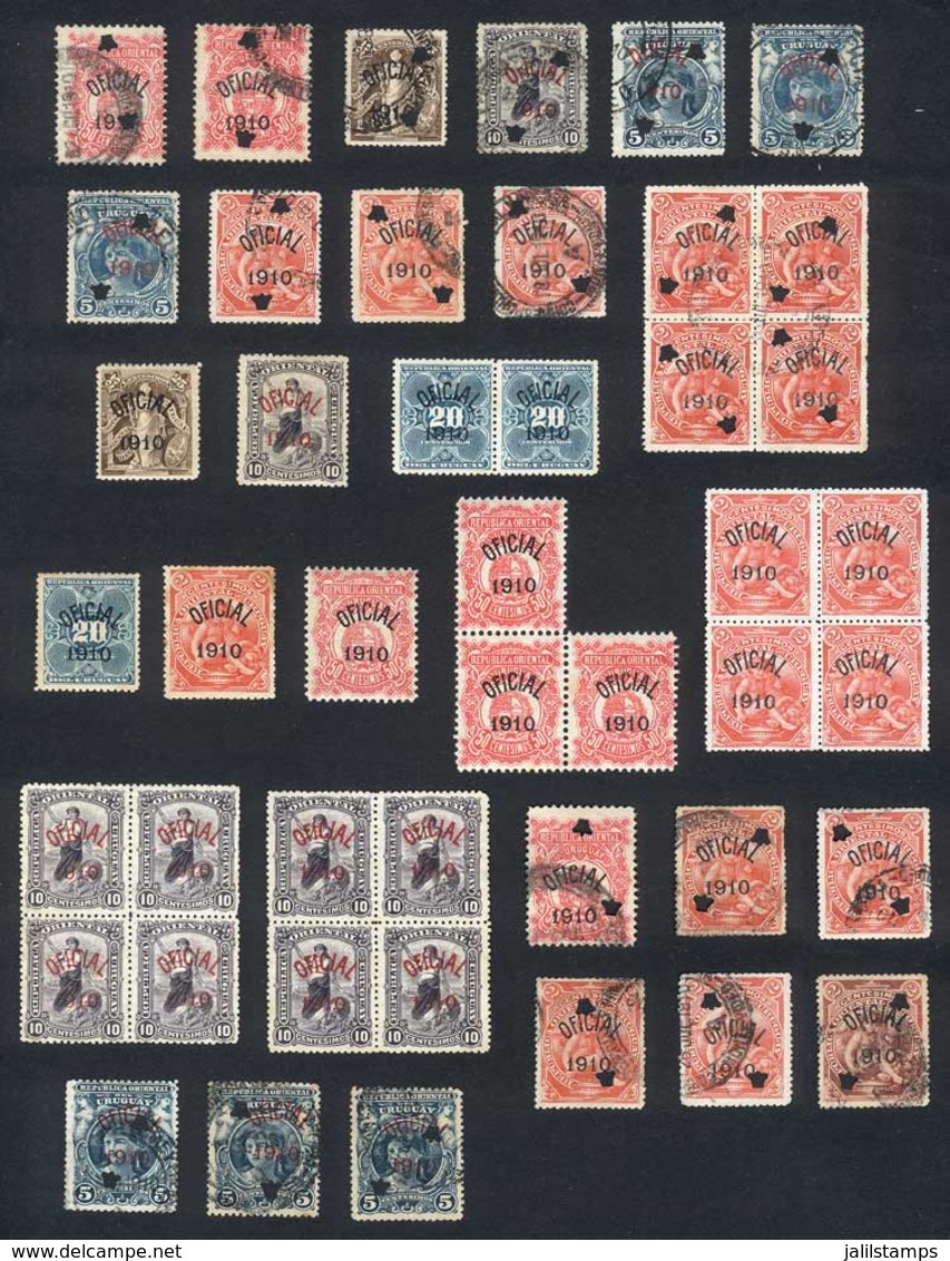 URUGUAY: Issue Of 1910, Good Lot Of Mint And Used Stamps, With Several Used Examples Of 2c. Including A Block Of 4 And S - Uruguay