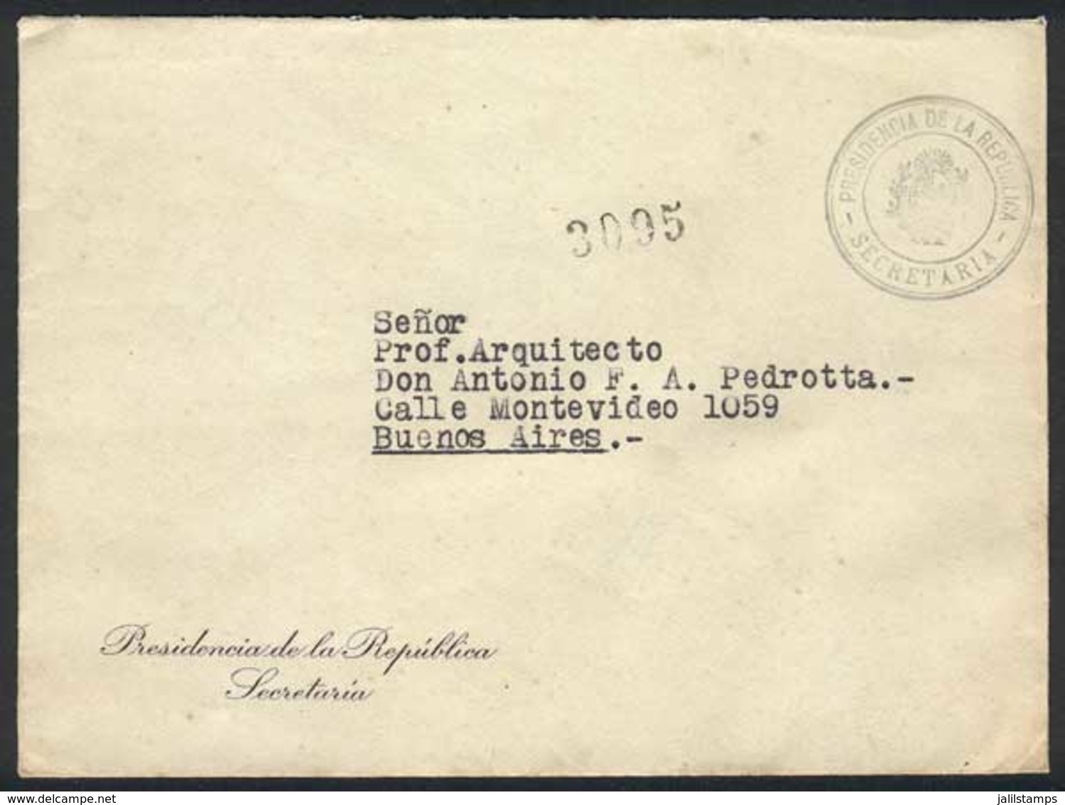 URUGUAY: Cover Of The Secretariat Of The Presidency, Sent Stampless To Argentina On 17/MAR/1943, Nice Postal Markings, V - Uruguay