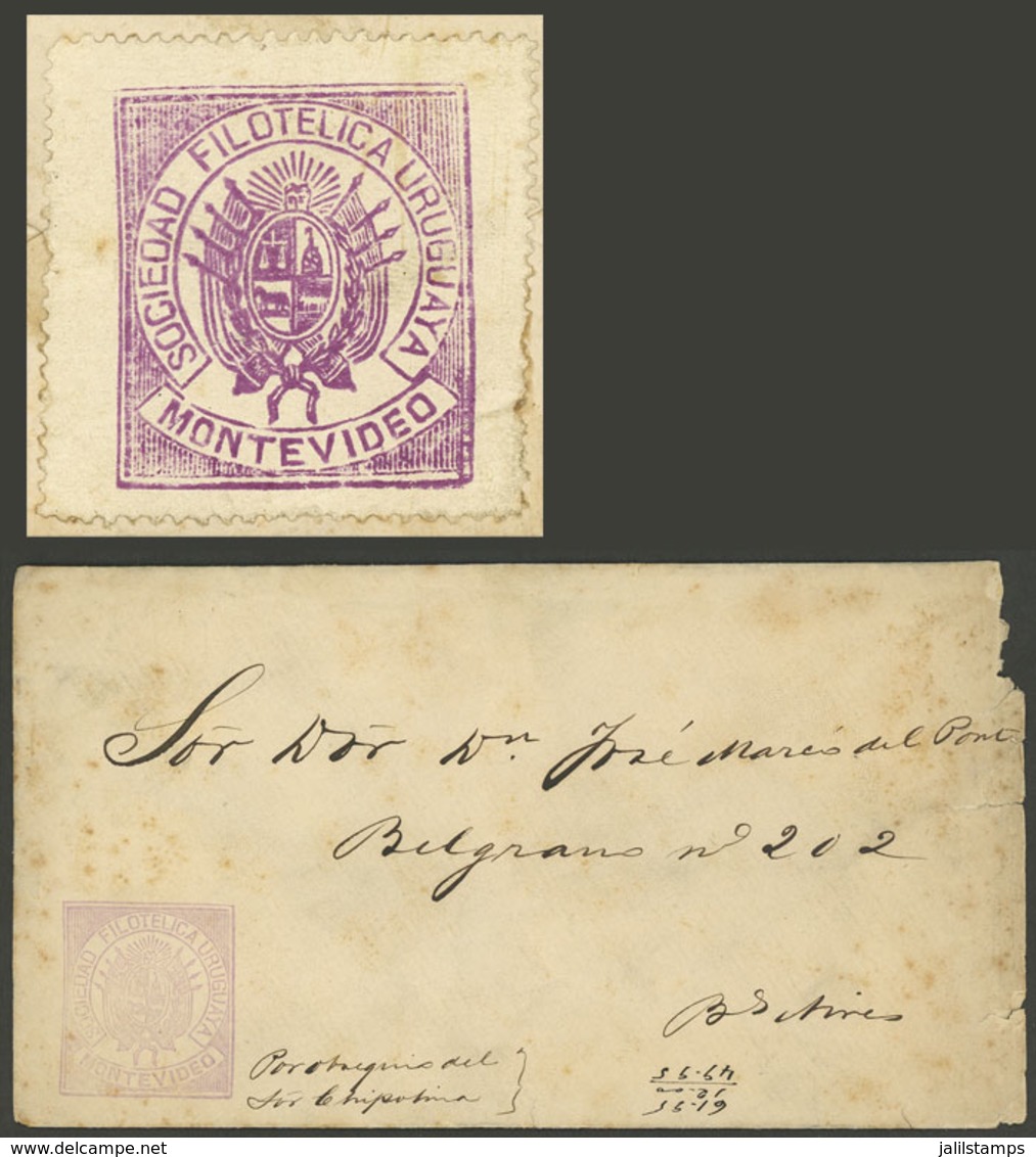 URUGUAY: Circa 1890, Cover Sent To Buenos Aires Without Postage, On Front It Shows A Mark Of The Sociedad Filotelica Uru - Uruguay