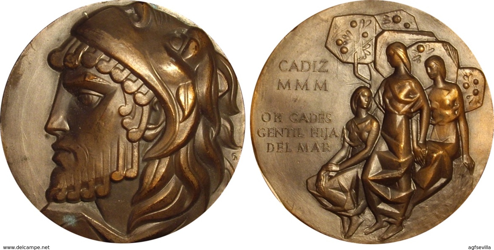 ESPAÑA. MEDALLA F.N.M.T. CÁDIZ. TERCER MILENIO. 1.962. BRONCE. ESPAGNE. SPAIN MEDAL - Professionals/Firms