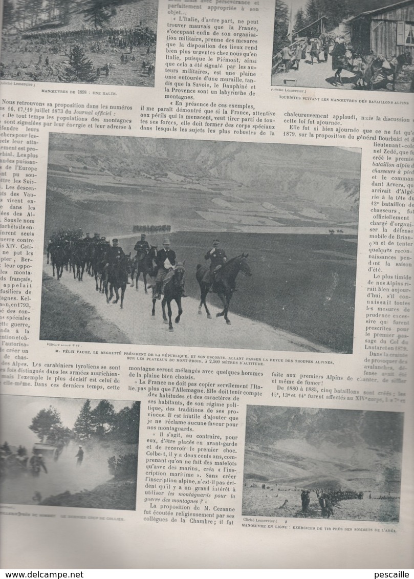 LA VIE AU GRAND AIR 25 02 1899 - AUTEUIL - ECOLE DE JOINVILLE - CHASSEURS ALPINS - JEU DE BOULES - BORDEAUX - Riviste - Ante 1900