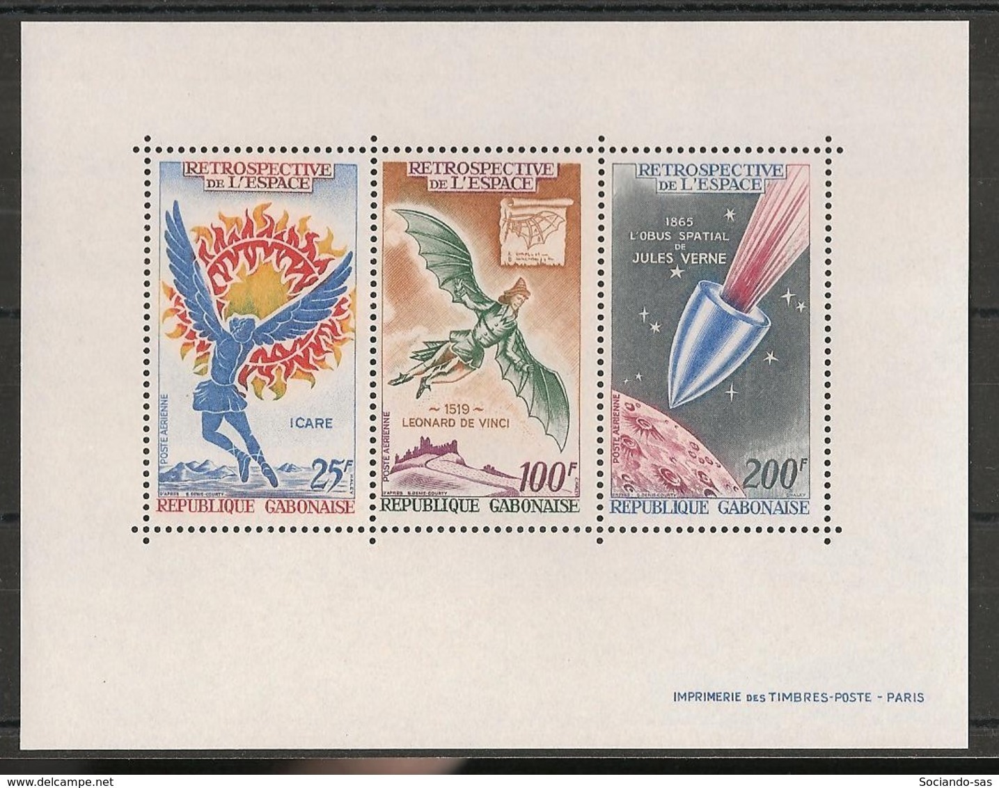 Gabon - 1970 - Bloc Feuillet BF N°Yv. 15 - Rétrospective De L'espace - Neuf Luxe ** / MNH / Postfrisch - Gabon (1960-...)