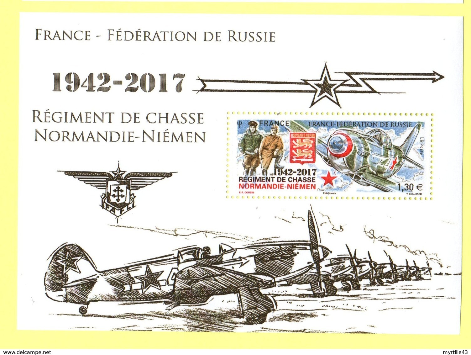 Yvert Et Tellier N° 5167 : 1942-2017 Régiment De Chasse Normandie Niemen - Provenant Du Bloc Souvenir - Neufs