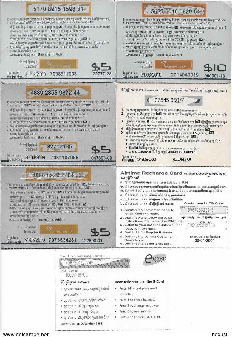 Cambodia - Lot Of 51 Various Different Prepaids With Various Sizes - Cambogia