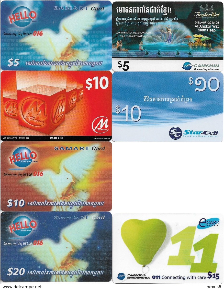 Cambodia - Lot of 51 Various different Prepaids With Various Sizes