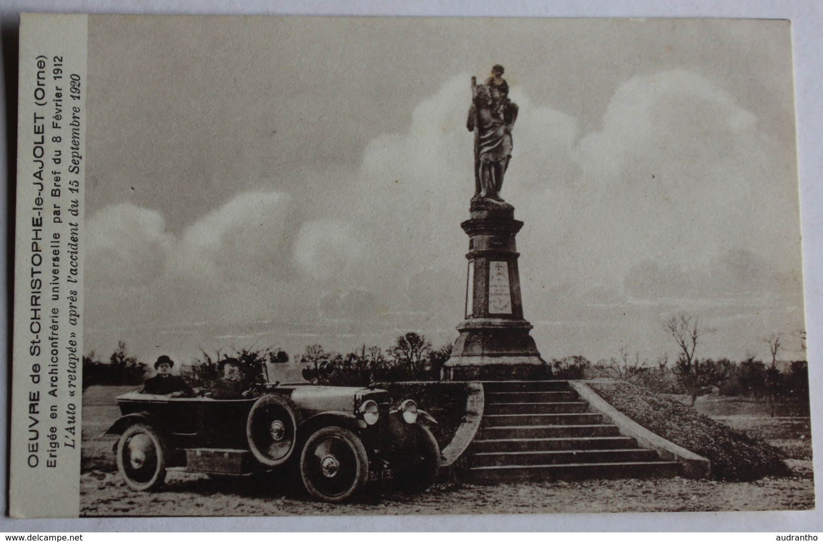 CPA 61 Saint Christophe Le Jajolet Auto Retapée Après Accident 1920 Voiture Ancienne Tacot Automobile - Autres & Non Classés