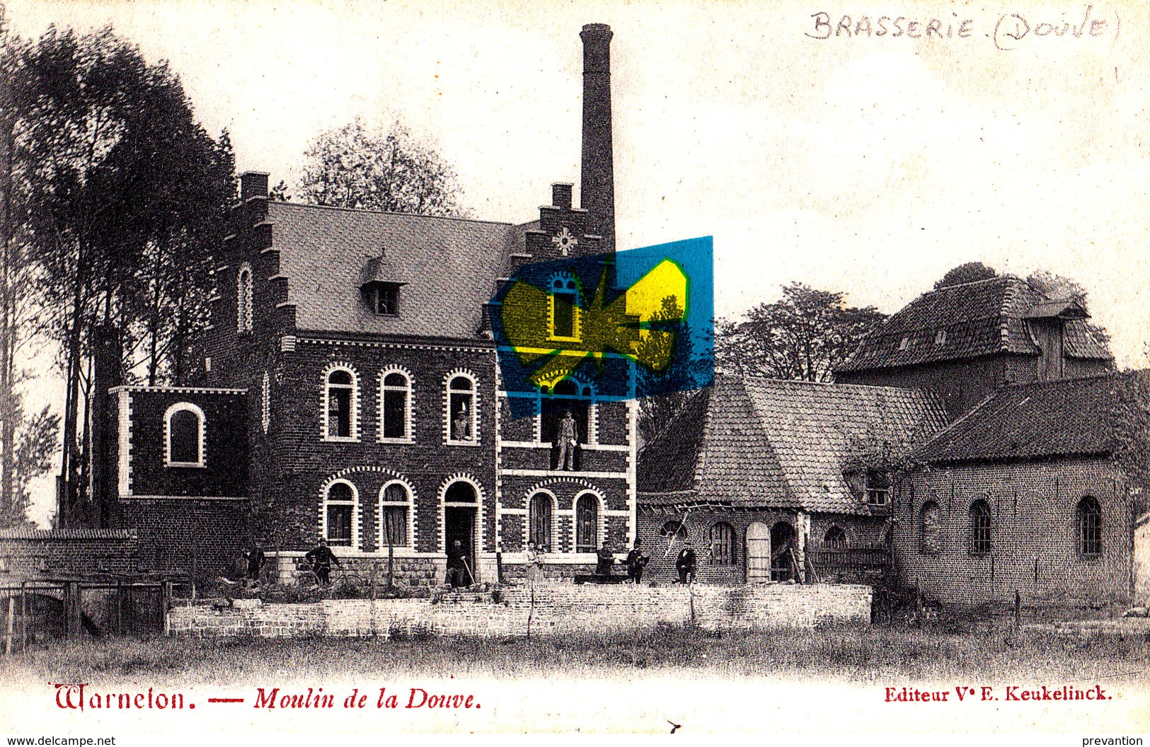 WARNETON - Moulin De La Douve (Brasserie Centrale De La  "Douve") Carte Colorée Et Circulée En 1909 - Comines-Warneton - Komen-Waasten