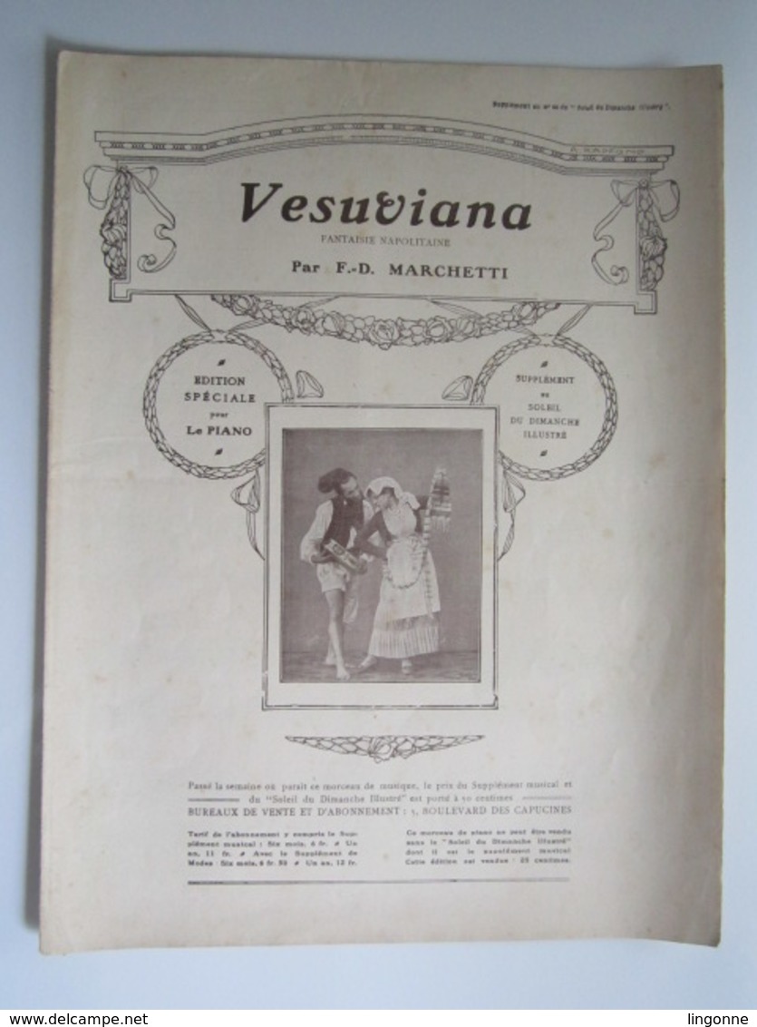 PARTITION VESUVIANA FANTAISIE NAPOLITAINE MARCHETTI 23,5 X 31,5 Cm Env - Autres & Non Classés