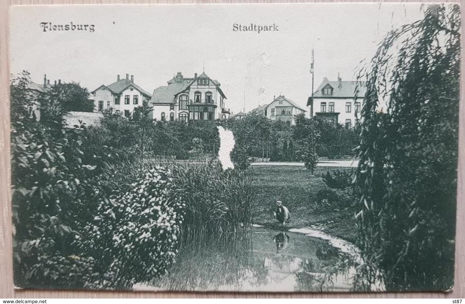 Germany Flenburg 1909 Stadtpark Failure On The Postcard - Altri & Non Classificati