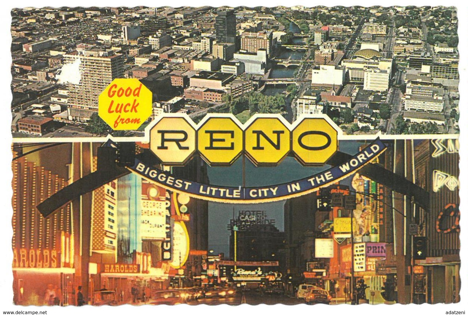 U.S.A. Stati Uniti D’America Good Luck From Reno Nevada Biggest Little City In The World Viaggiata 1976 Condizioni Come - Reno