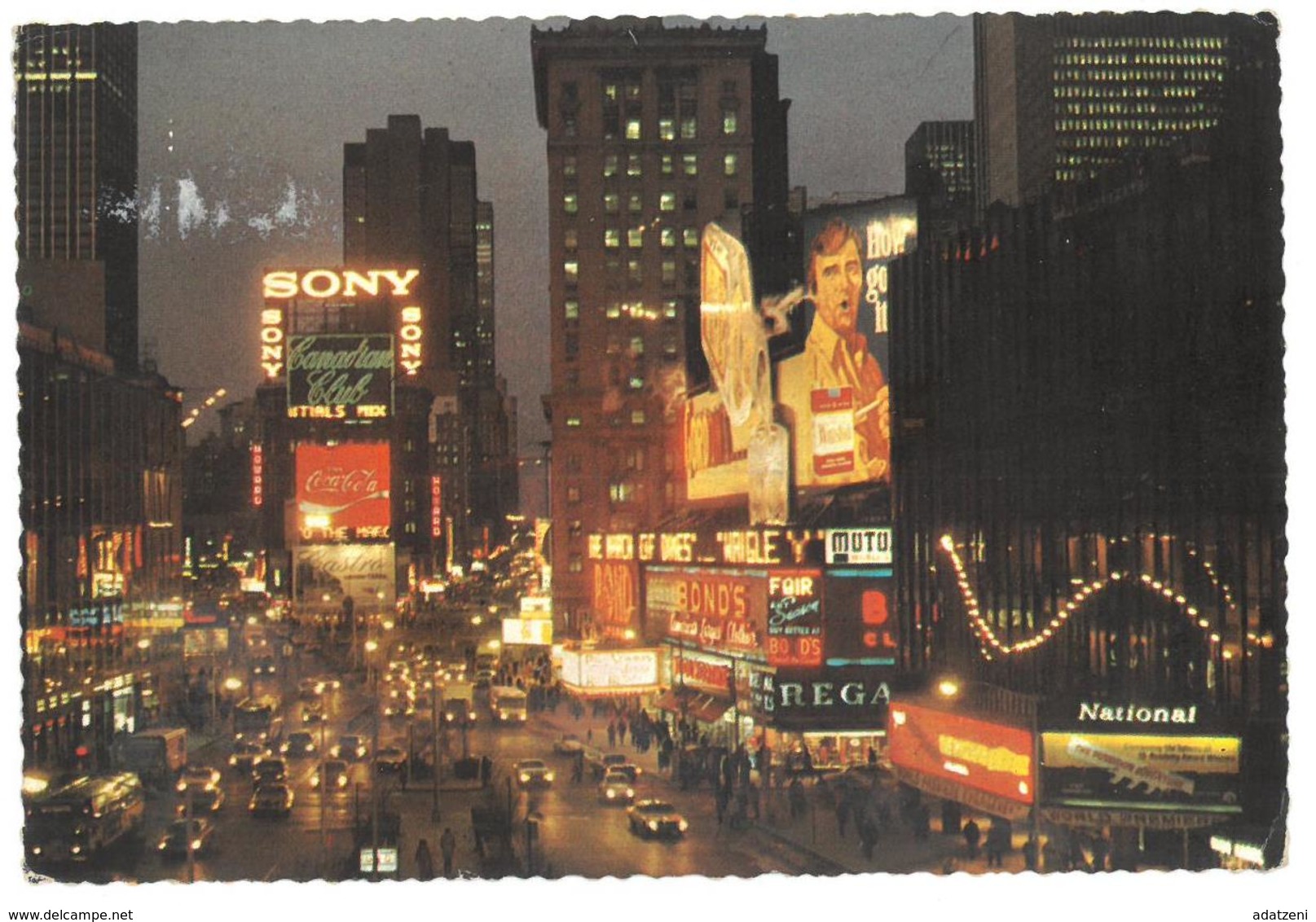 U.S.A. Stati Uniti D’America Times Square At Night New York City Viaggiata 1976 Condizioni Come Da Scansione - Time Square