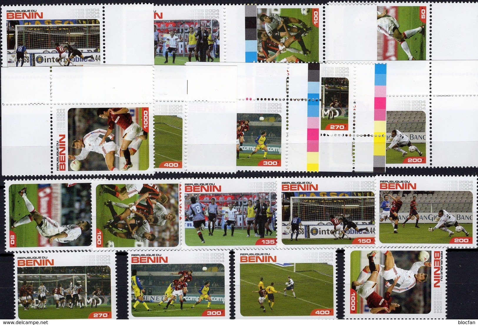 Championat 2004 Africa 9 Werte+ER, AFGHAN Stamps+ER ** 55€ Fußball-WM Hb Bloc Sets S/s Soccer Sheetlets Bf Football - Autres - Afrique