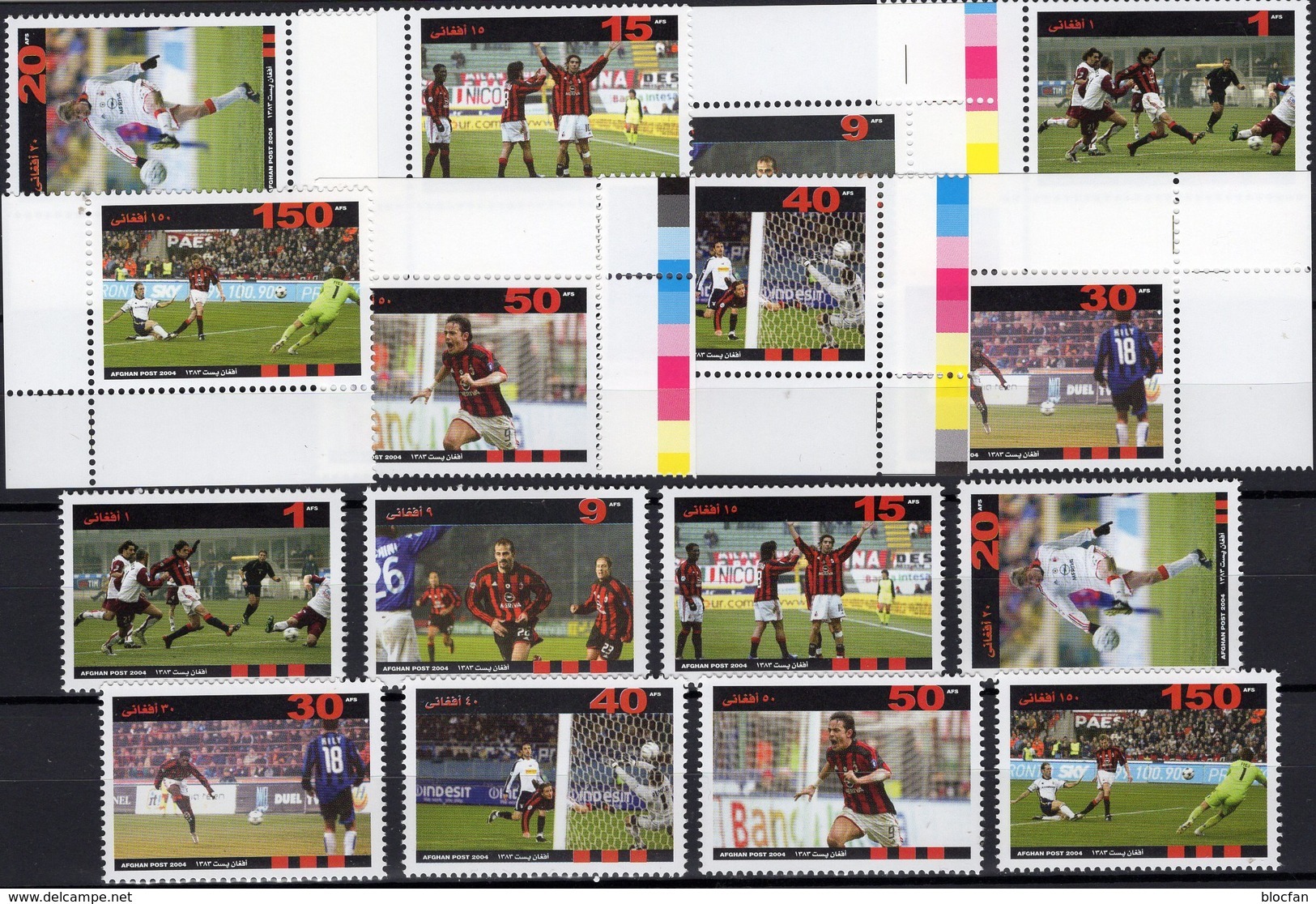 Championat 2004 Africa 9 Werte+ER, AFGHAN Stamps+ER ** 55€ Fußball-WM Hb Bloc Sets S/s Soccer Sheetlets Bf Football - Autres - Afrique