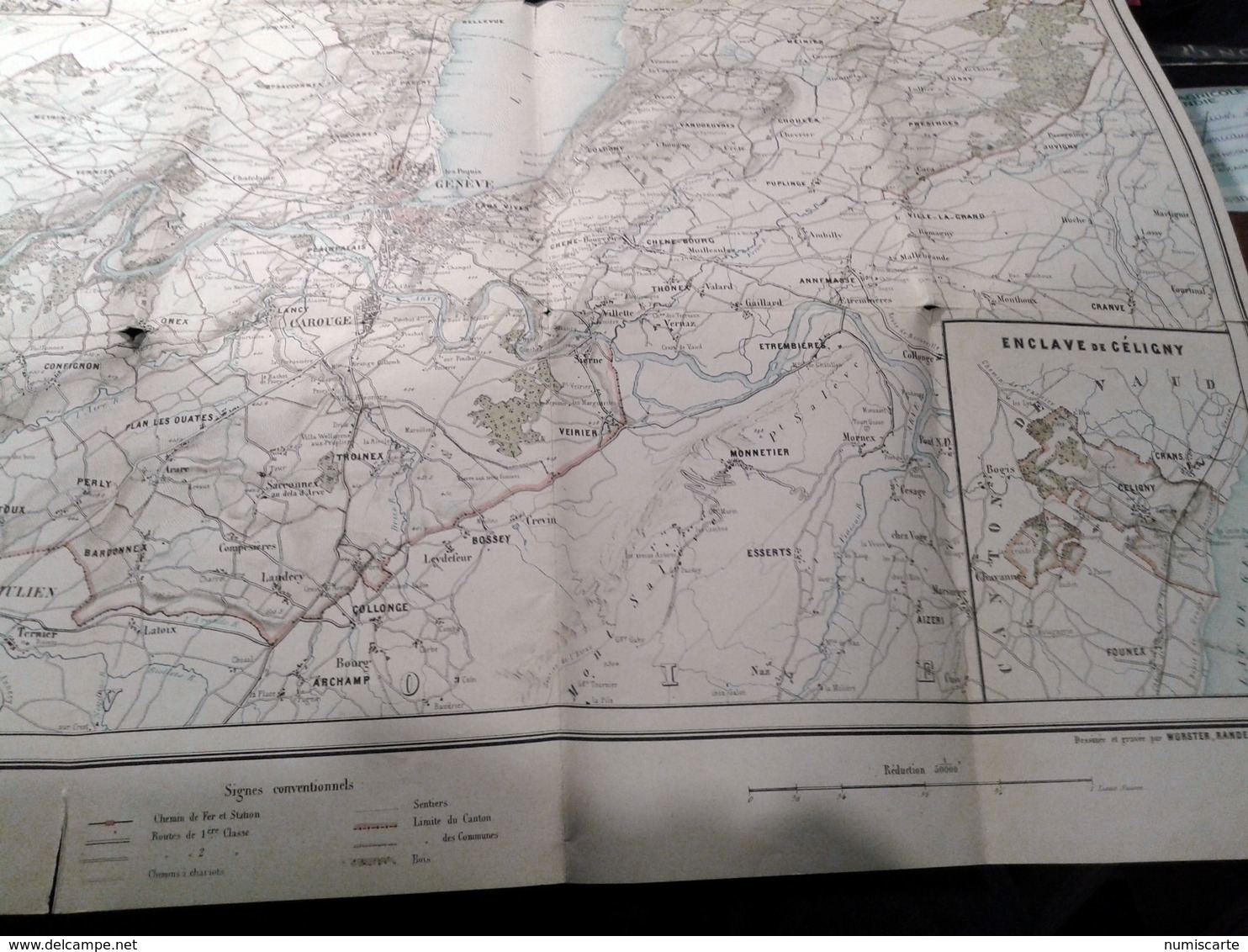 Plan Du Canton De  GENEVE - Réductrion Général DUFOUR Par Briquet & Fils 1873 - Cartes Géographiques