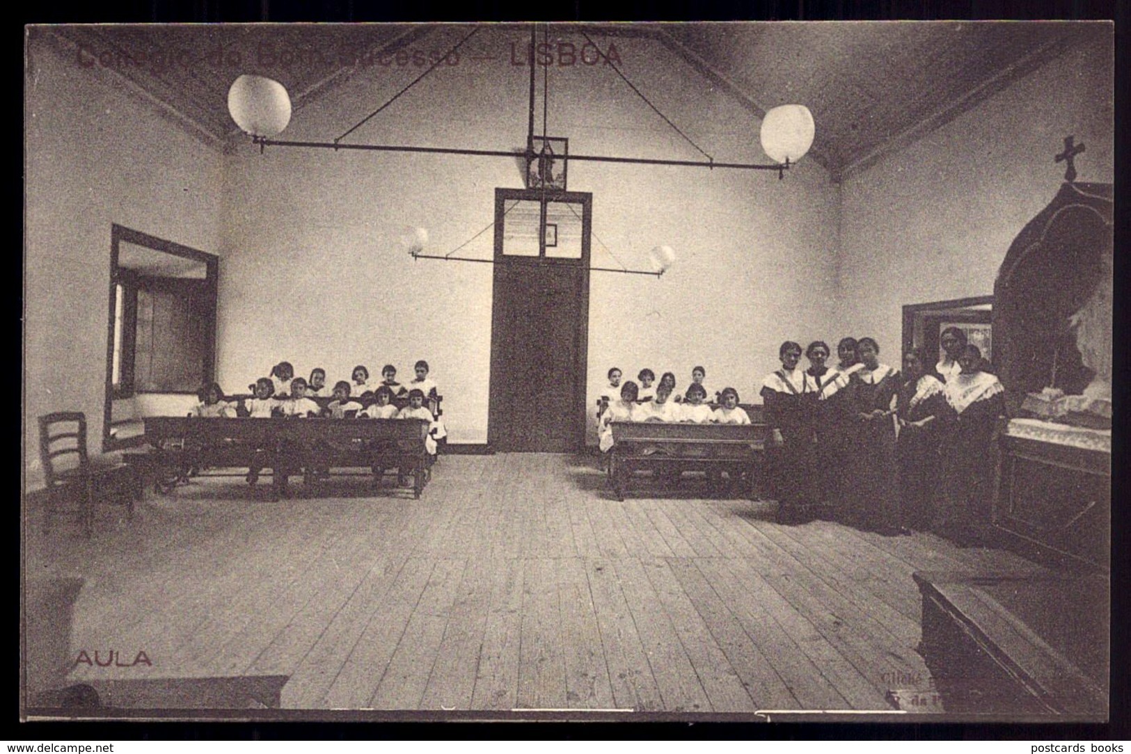 COLLEGIO Do BOM SUCESSO Sala De Aula (Colegio Ao Lado Do Atual CCB). Old Postal CLICHE BARROS Lisboa PORTUGAL 1910s - Lisboa