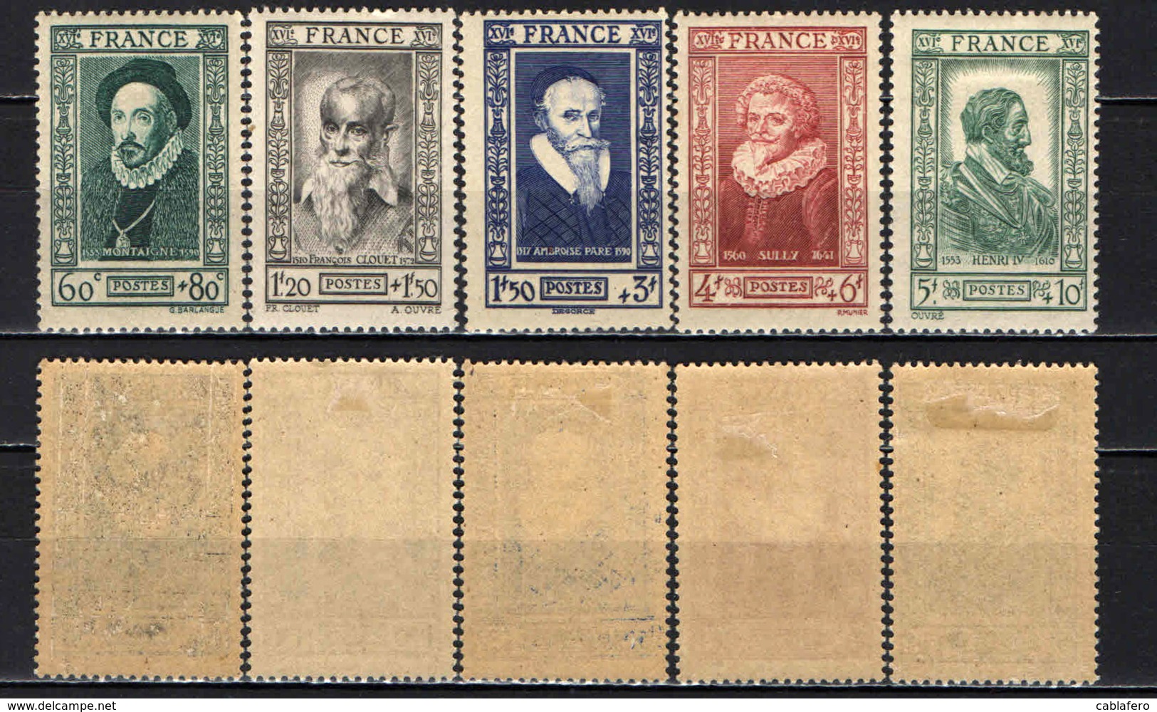 FRANCIA - 1943 - CELEBRITA' DEL XVI SECOLO - MH - Unused Stamps