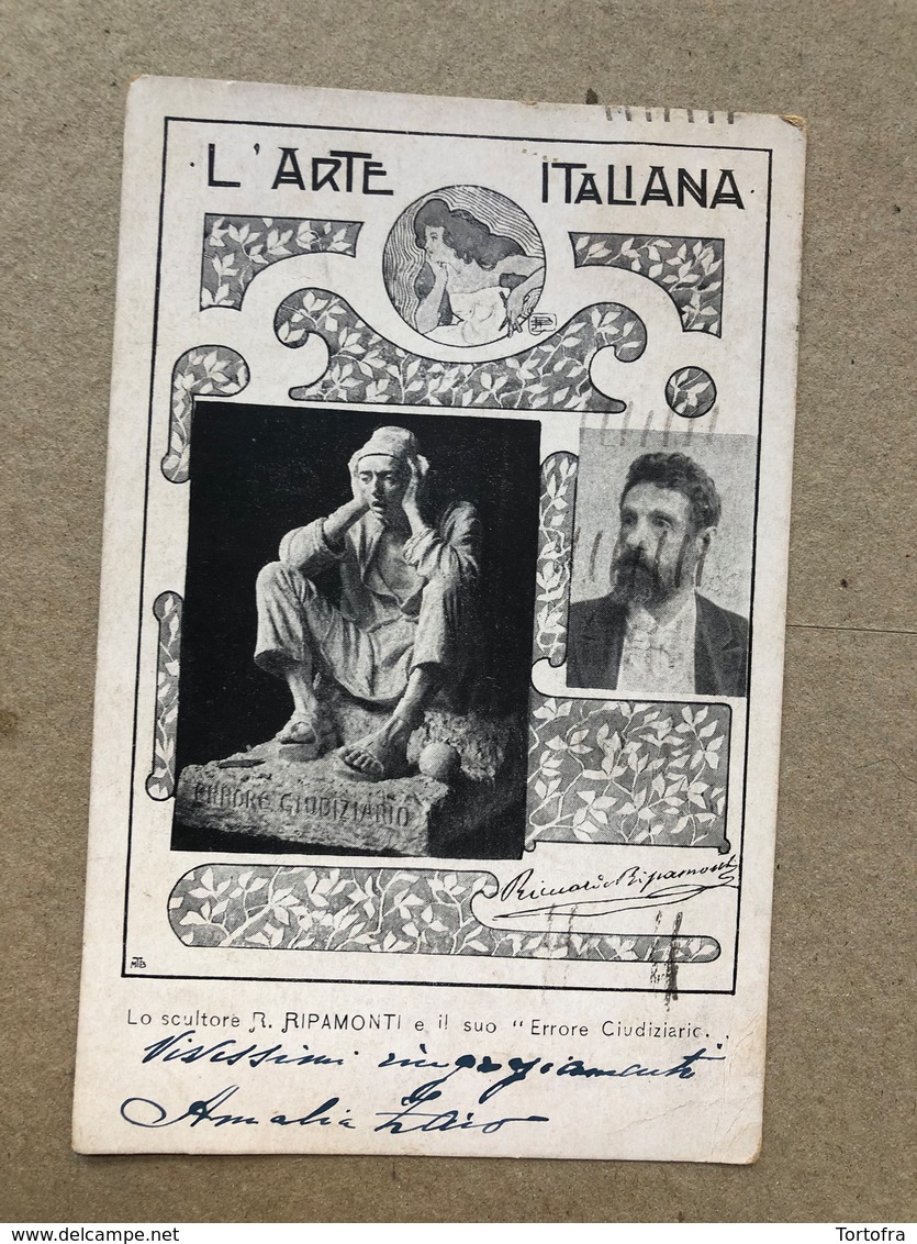 MILANO L'ARTE ITALIANA  LO SCULTORE R. RIPAMONTI E IL SUO ERRORE GIUDIZIARIO  1930 - Sculture