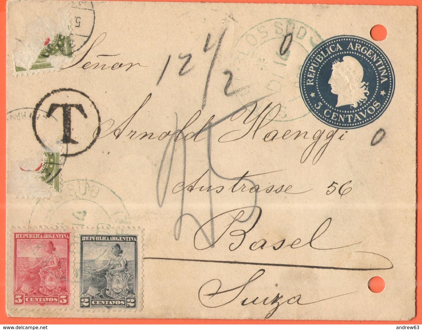 ARGENTINA - 1900 - 5c + 5c + 2c + Missed Tax, Postage Due - Carte Lettre - Intero Postale - Entier Postal - Postal Stati - Postal Stationery