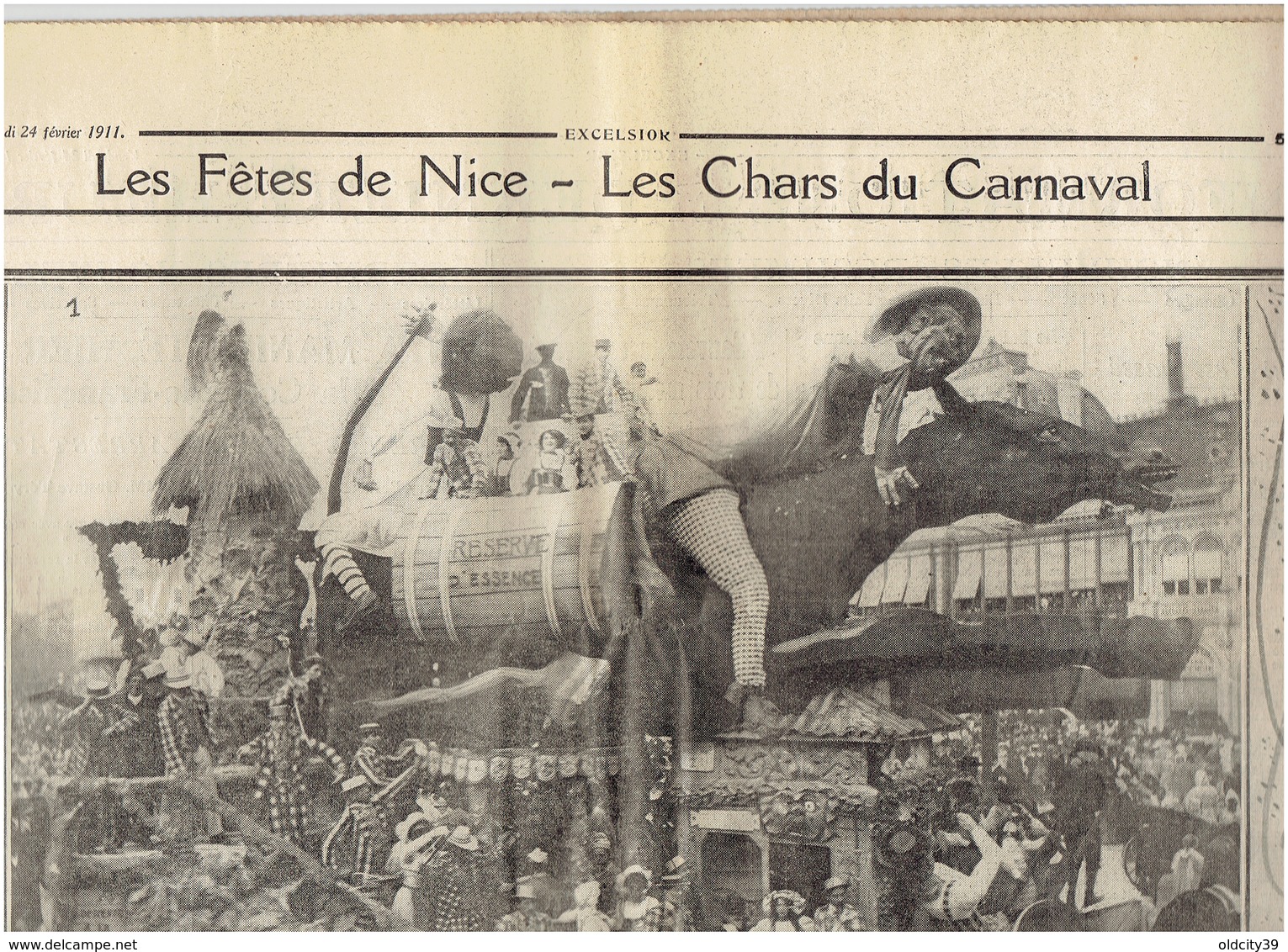 EXCELSIOR Du 24 Fevrier 1911 ,saut En Parachute De La Tour Eiffel, Boxe :Summer Eustache, Place Massena Carnaval De NICE - Autres & Non Classés