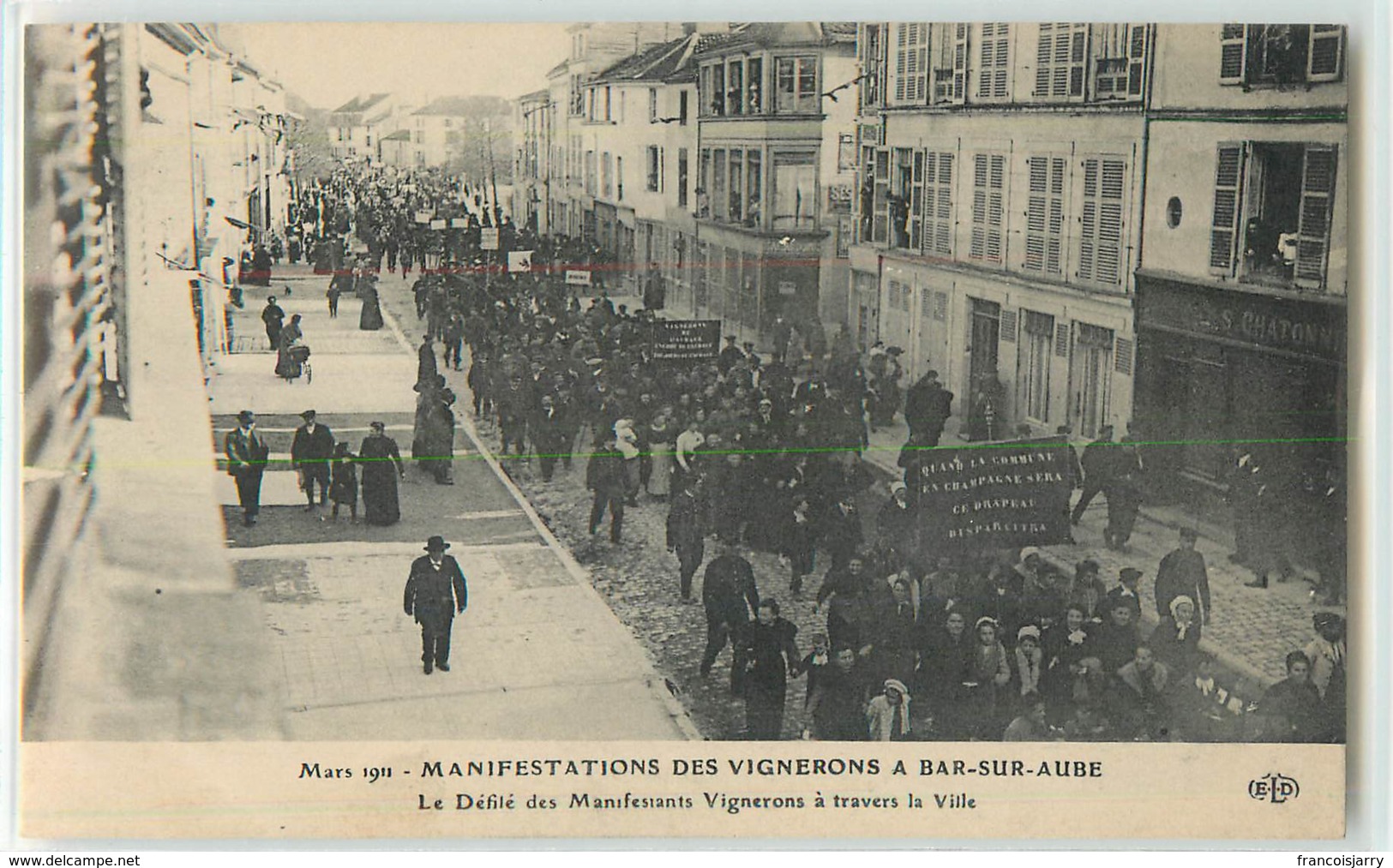 36156 - BAR SUR AUBE - MANIFESTATIONS DES VIGNERONS A / LE DEFILE DES MANIFESTANTS VIGNERONS A TRAVERS LA VILLE - Bar-sur-Aube