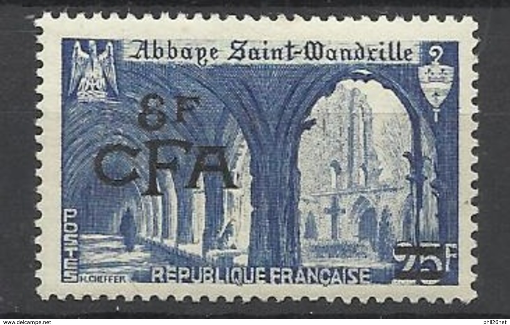 Réunion Poste   N°  302  Abbaye  Saint Wandrille         Neuf *  * TB =  MNH  VF           - Ungebraucht