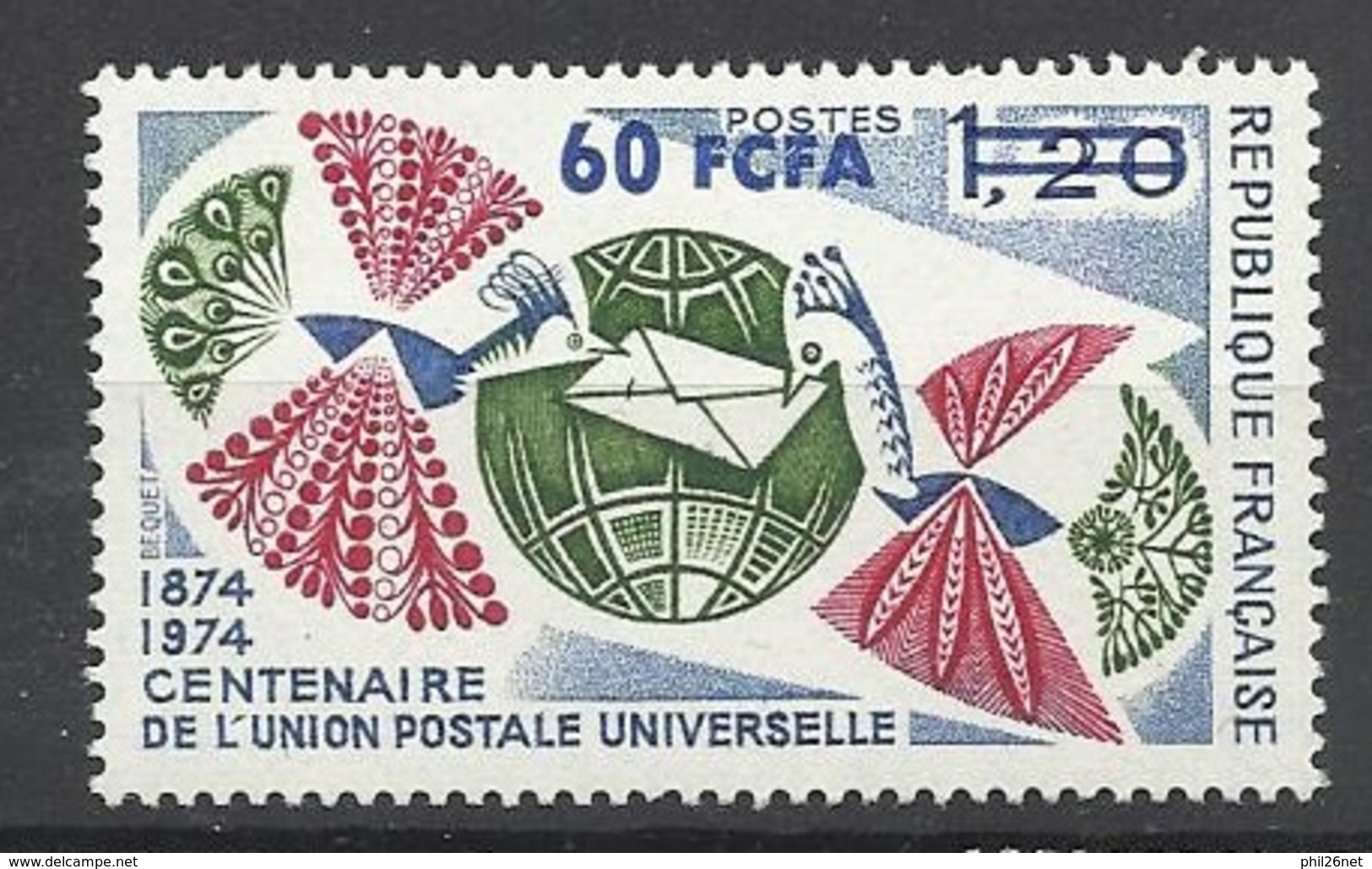 Réunion Poste   N°  428  Centenaire De L'U.P.U.      Neuf *  * TB =  MNH  VF    - Unused Stamps