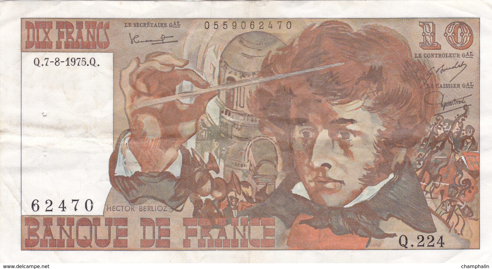 France - Billet De 10 Francs Type Hector Berlioz - 7 Août 1975 Q - 10 F 1972-1978 ''Berlioz''