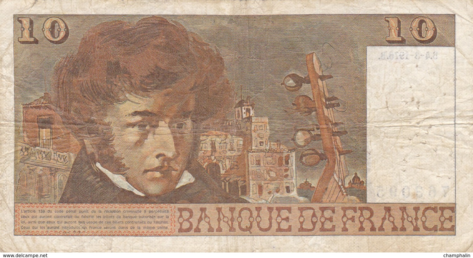 France - Billet De 10 Francs Type Hector Berlioz - 4 Mars 1976 B - 10 F 1972-1978 ''Berlioz''