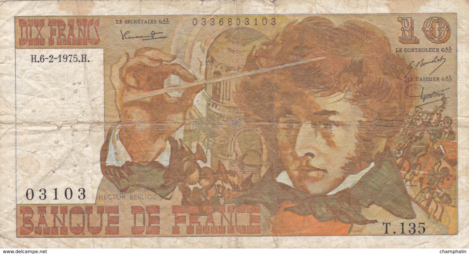 France - Billet De 10 Francs Type Hector Berlioz - 6 Février 1975 H - 10 F 1972-1978 ''Berlioz''