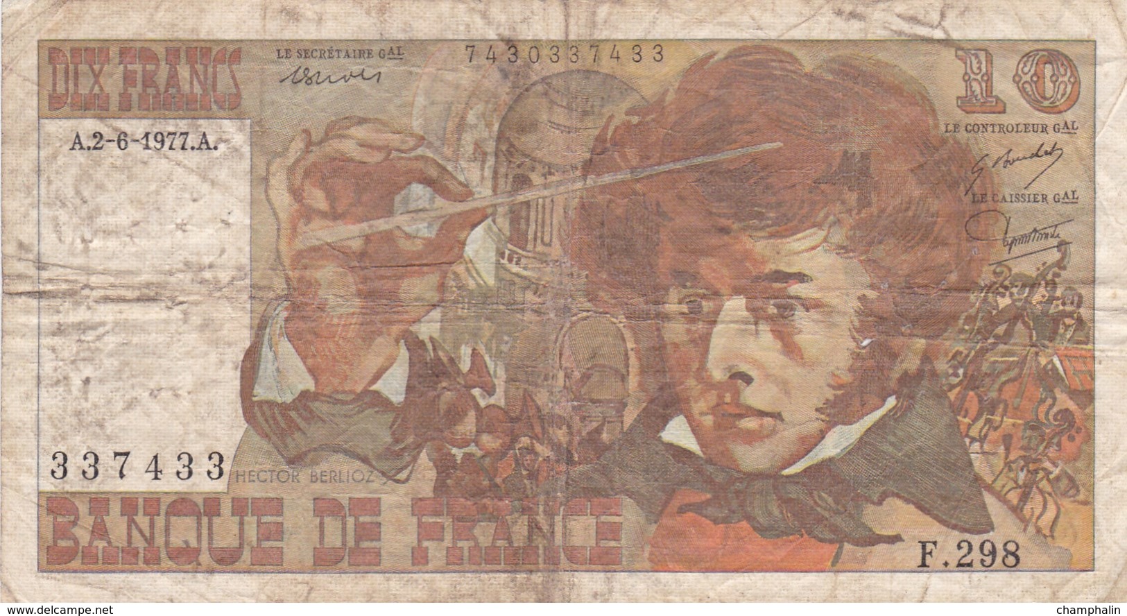 France - Billet De 10 Francs Type Hector Berlioz - 2 Juin 1977 A - 10 F 1972-1978 ''Berlioz''